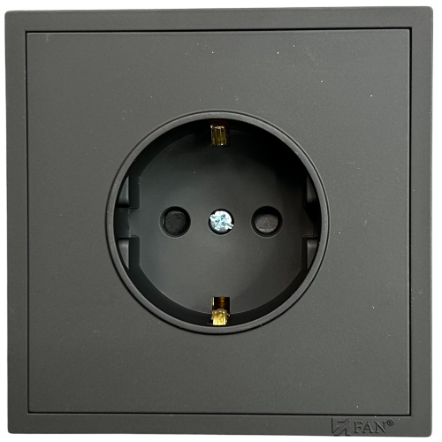 Розетка с заземлением встраиваемая одинарная черная идеальный выбор для дома офиса