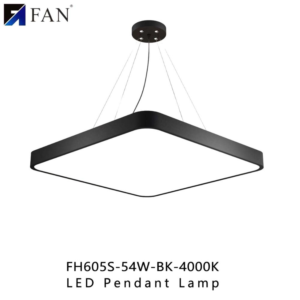 Подвесные дизайнерские LED светильники FAN в черном корпусе для офиса