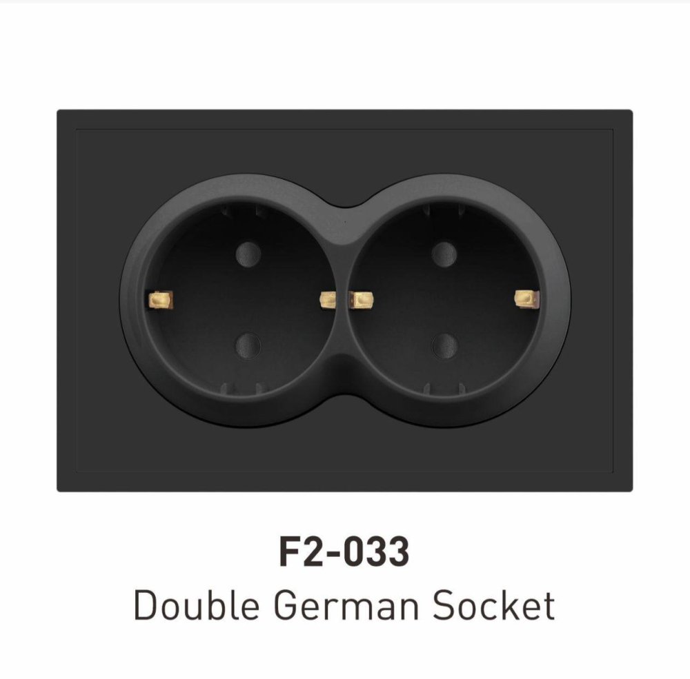 Розетка с заземлением встраиваемая двойная черная идеальный выбор для дома офиса