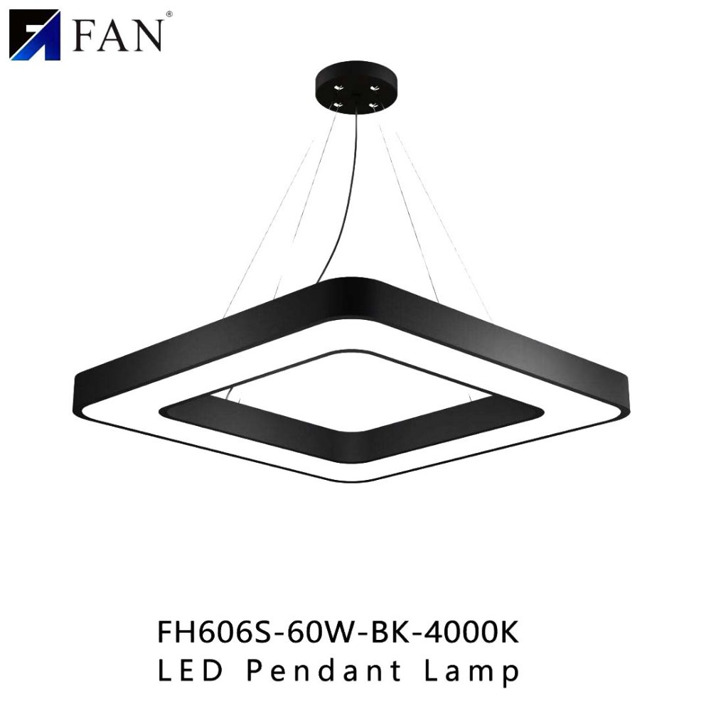 LED светильник на подвесе FAN круглый и квадратный для офиса