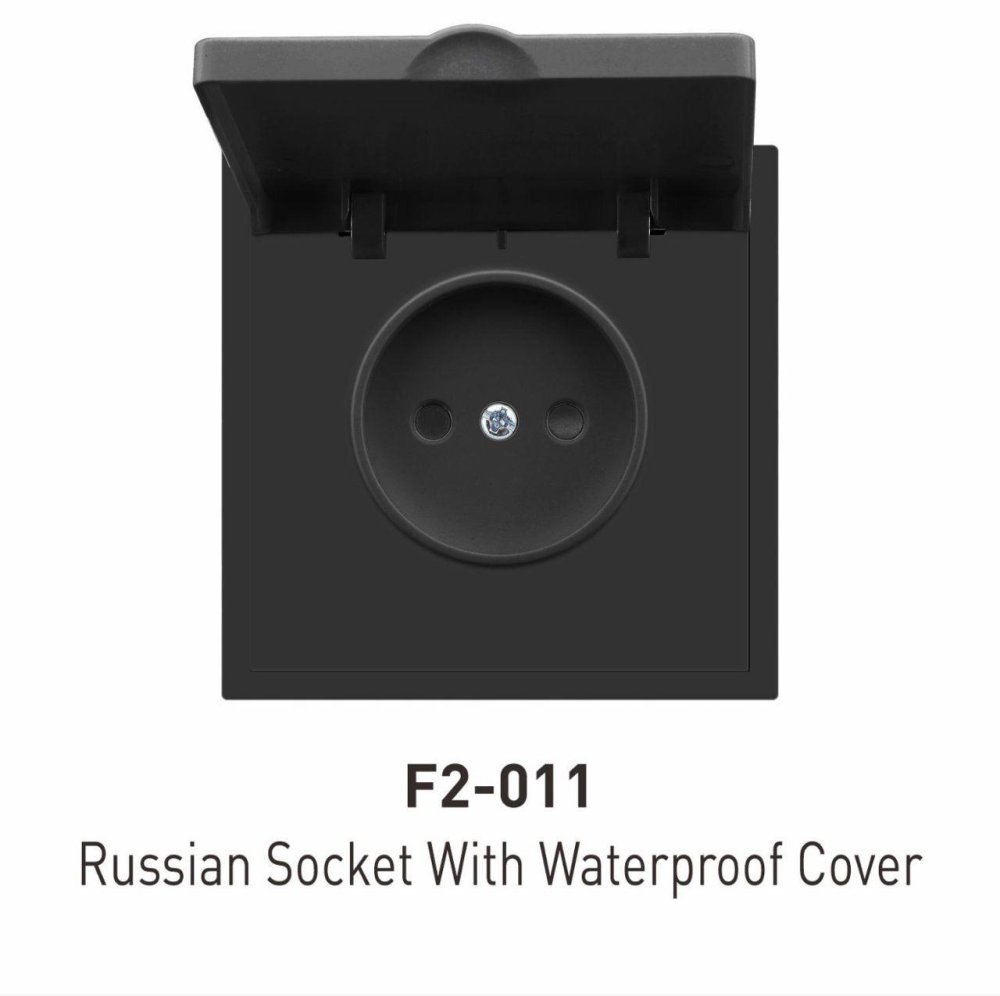 Розетка встраиваемая одинарная с крышкой черная идеальный выбор для дома офиса