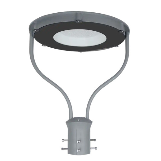 Реалистичное изображение паркового светодиодного светильника SverPRO (боллард) на фоне городской аллеи.