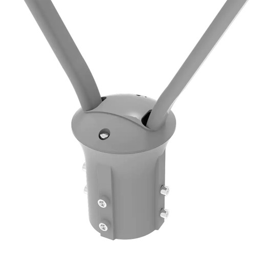 Реалистичное изображение паркового светодиодного светильника SverPRO (боллард) на фоне городской аллеи.